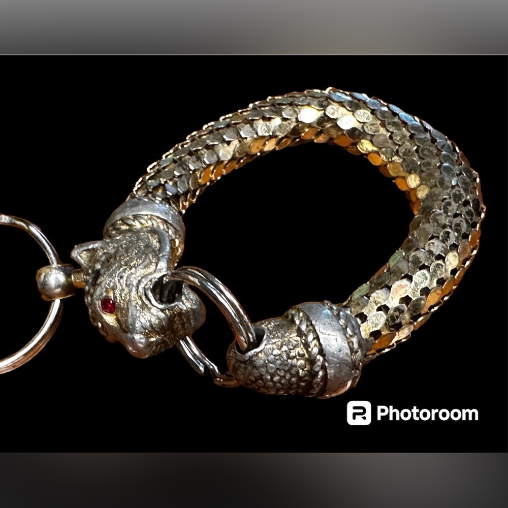 Fabulous Vintage Leopard / Cheetah and Mesh Keychain - Picture 2 of 4